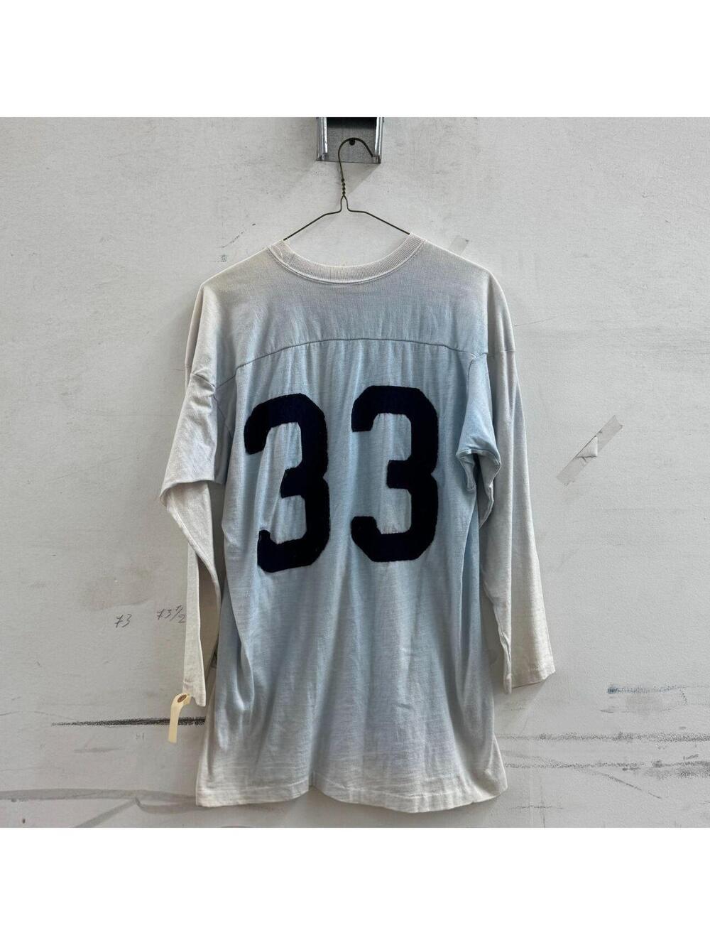 Vintage Mason Made in USA Thrashed Color-Bleed Football Jersey #33
